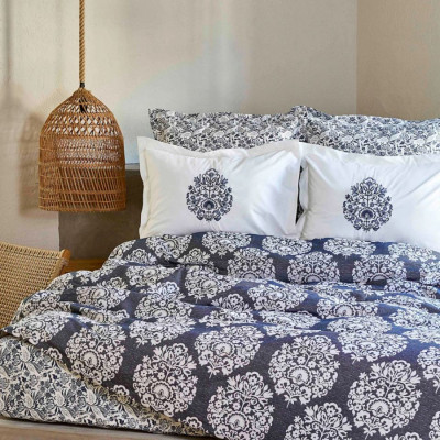 Постельное белье Karaca Home - Moni indigo индиго pike jacquard 200*220 евро