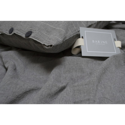 Постельное белье Barine Washed cotton - Suit antrasit антрацит евро