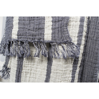 Плед-накидка Barine-Cocoon Stripe indigo 130*170