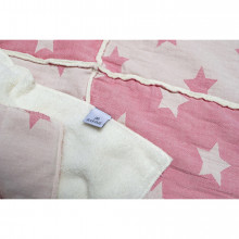 Плед микроплюш Barine - Star Patchwork throw pink розовый 130*170