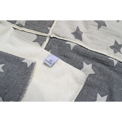 Плед микроплюш Barine - Star Patchwork throw black черный 130*170