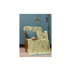 Плед Eponj Home - Iplik 200*240 Sari-Mint желтый-ментоловый