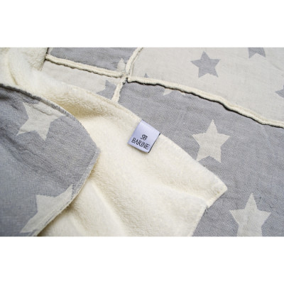 Плед микроплюш Barine - Star Patchwork throw grey серый 130*170