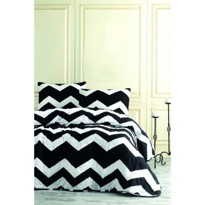 Покрывало стеганное с наволочкой Eponj Home B&nbsp;W - BigZigzag 160*220